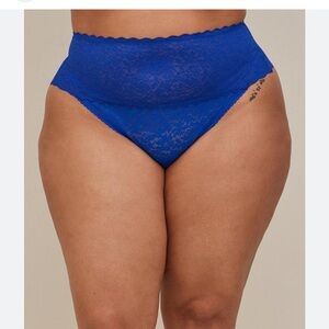 New Torrid Plus Size Blue Second Skin Mid-Rise Brief Panty 3X